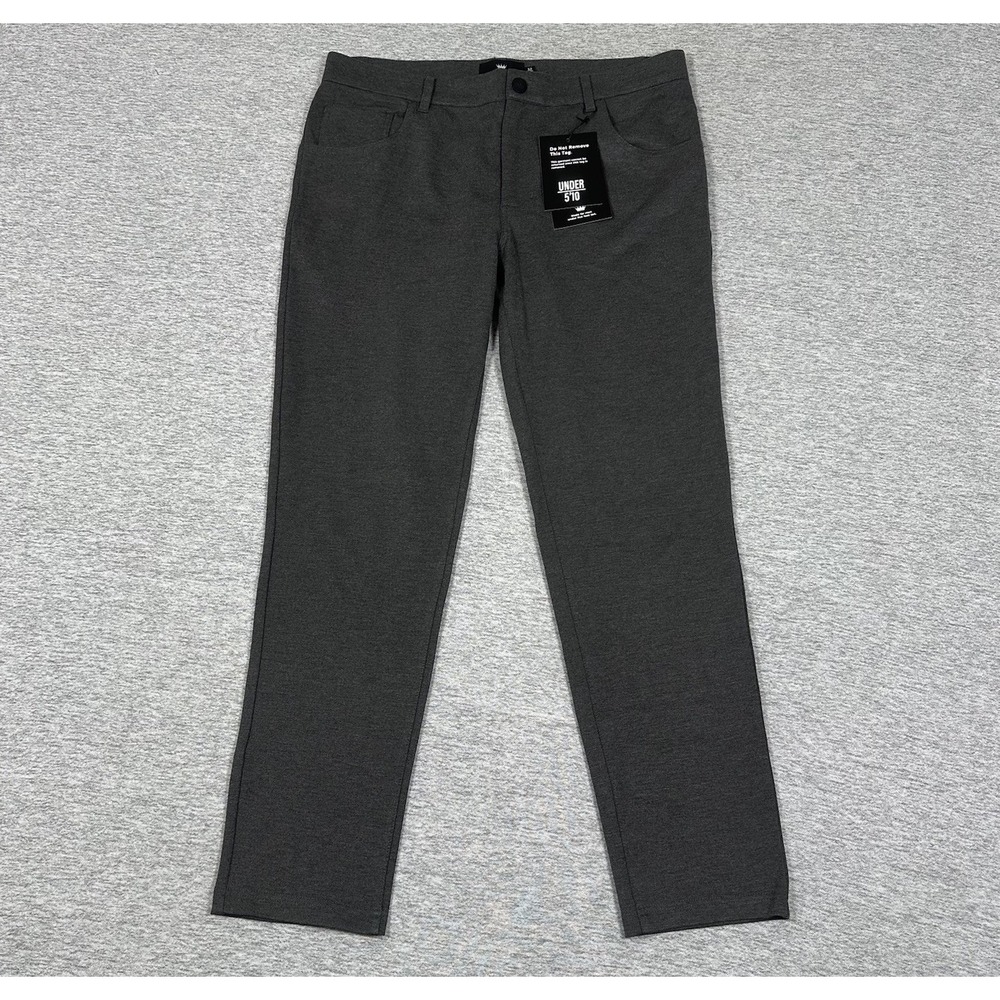 U-510 Under 5'10 Pants Mens 32x28 Gray Mason Omni Stretch Knit City Chino NEW